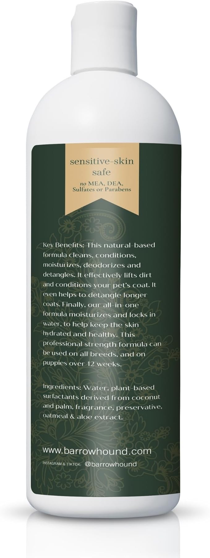 Barrow & Hound 5-in-1 Dog Shampoo & Conditioner – Natural, Tear-Free, Hypoallergenic Formula for Itchy & Smelly Dogs | Oatmeal, Aloe & Coconut | Safe for Puppies & All Breeds | Made in USA