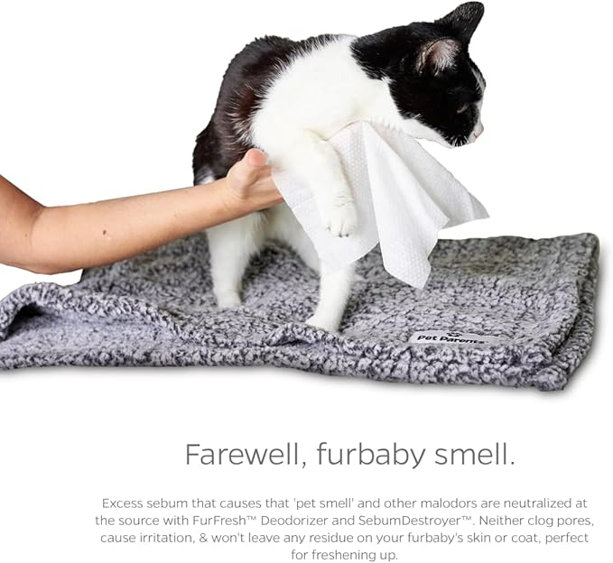 Cat All Purpose Pet WiPees™ – 100 Daily Cat Bath Wipes, All Natural Cat Wipes for Ears, Fur & Folds, Gentle Pet Wipes for Cats, pH-Balanced to Cats Specific Skin & Biome (Natural, 100ct)