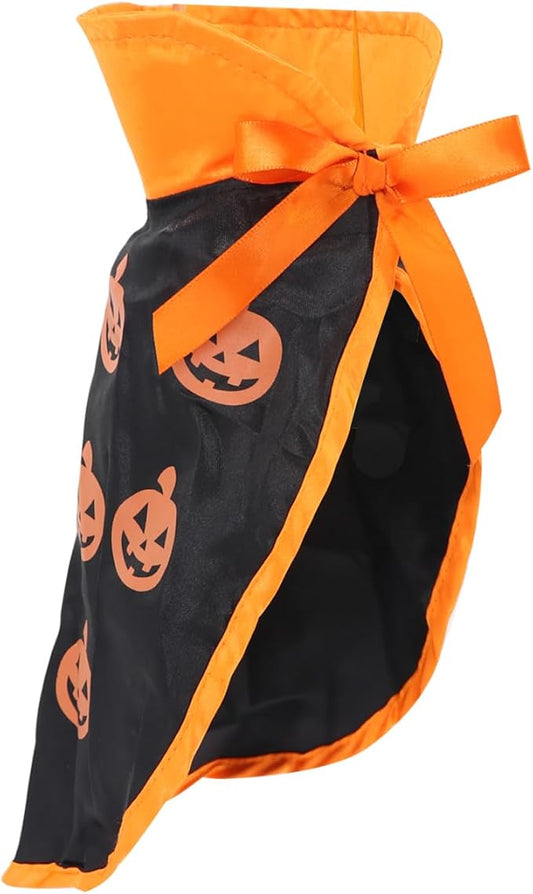 Pet Halloween Pumpkin Cloak Cosplay Cloak for Cat and Small Dogs, Pet Halloween Costume Clothes Suit