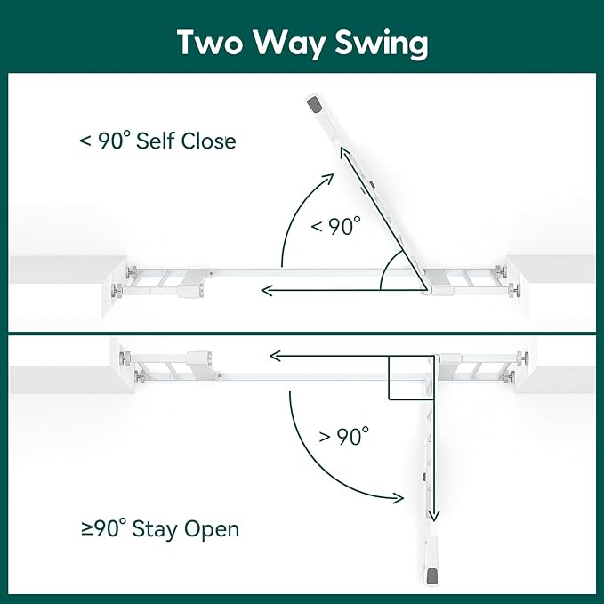 Babelio 36" Tall Auto Close Baby Gate with Small Cat Door, 29-43" Metal Cat Gate for Doorway, Stairs, House. Easy Walk Thru Dog Gate with pet Door, Includes 4 Wall Cups and 3 Extension Pieces, White
