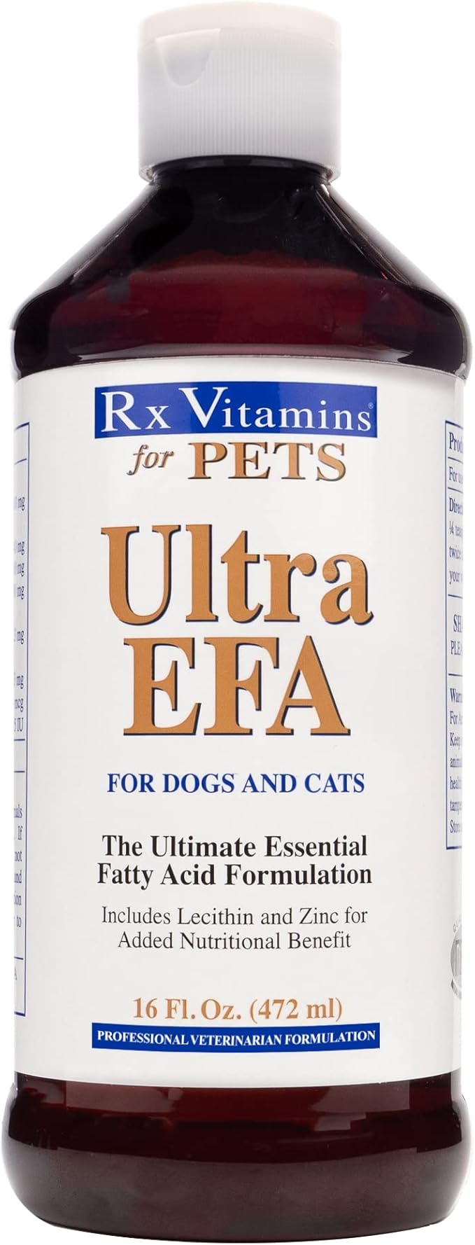Rx Vitamins for Pets Ultra EFA for Dogs & Cats - Veterinary Essential Fatty Acid Formula - Help Joint Pain & Stiffness - 16 fl. oz.