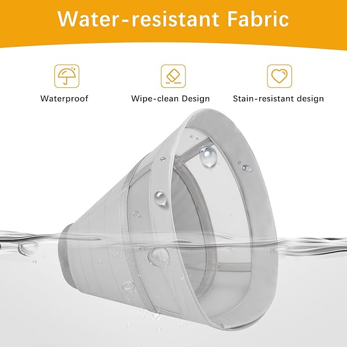 ASENKU Dog Cone Collar, Soft Adjustable Cone for Dogs to Stop Licking, Lightweight Recovery Dog Cone After Surgery, Pet E-Collar for Small, Medium & Large Dogs(Grey, M)