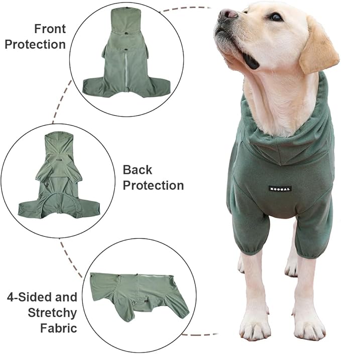 Dog Pajamas for Large Dogs,Extra Large Stretch, Suitable for Adult, Medium-Sized Dogs, Large Pet Jumpsuit Four-Legged Dog Clothes, Pet Clothing. (Green Color, 4XL)