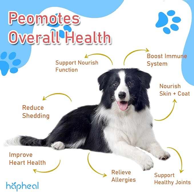 Wild-Caught Salmon Oil for Dogs & Cats - Omega 3 EPA DHA,Fish Oil Liquid Supplement for Skin & Coat, Joint & Bone Health (8 FLOZ)