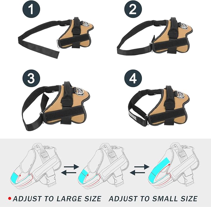 Bolux Dog Harness, No-Pull Reflective Dog Vest, Breathable Adjustable Pet Harness with Handle for Outdoor Walking - No More Pulling, Tugging or Choking ( Army Yellow, M )