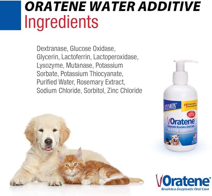 Pet King Brands ZYMOX Oratene Enzymatic Brushless Oral Care Water Additive, 8oz