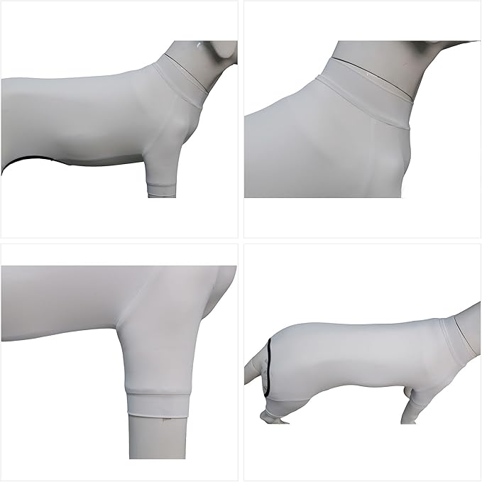 LoveLongLong Dog Jumpsuit with UV Protection and Quick-Dry Fabric for Spring Summer Pet Pajamas White S