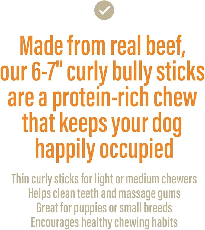 Chewer's Joy Bully Spring Extra Thin (4oz) – Natural Dog Treats – Long-Lasting Chews, High Protein, Made with Real Beef