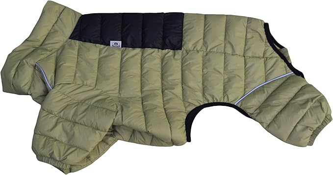 Olive Green Dog Jacket, Waterproof Windproof Reflective Warm Vest for Small to XXXXL Dogs