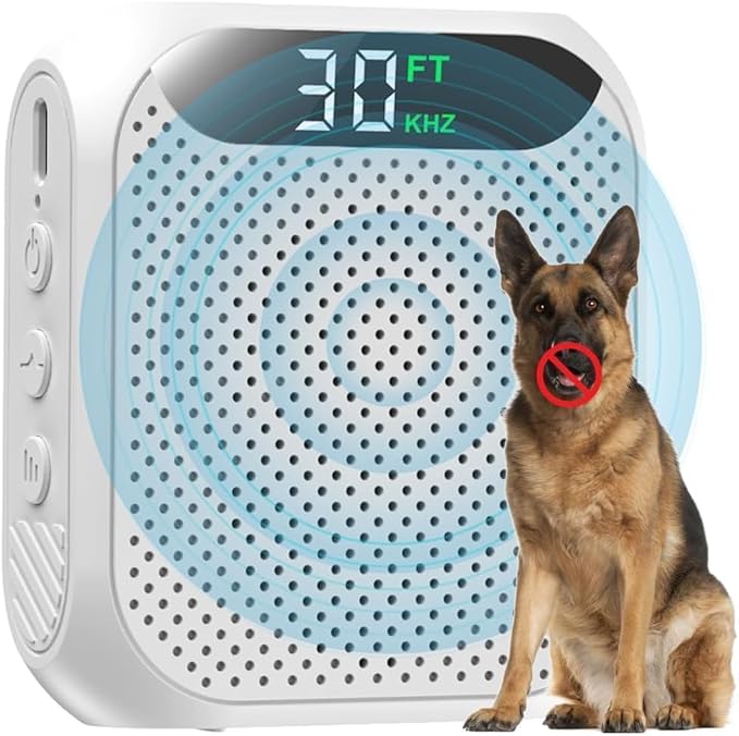 Anti Barking Devices - 30FT Effective Range, 3 Adjustable Modes, 2025 Upgrated Rechargeable Ultrasonic Dog Bark Deterrent - Suitable for All Large & Small Dogs