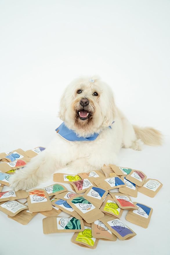 Winnie Lou Organic Healthy Dog Treats – All Natural Crunchy Dog Biscuits Made in USA with Organic Ingredients from Colorado Farms – for Small, Medium, Large Dogs - 7 Sample Packs, 2 Treats Per Pack