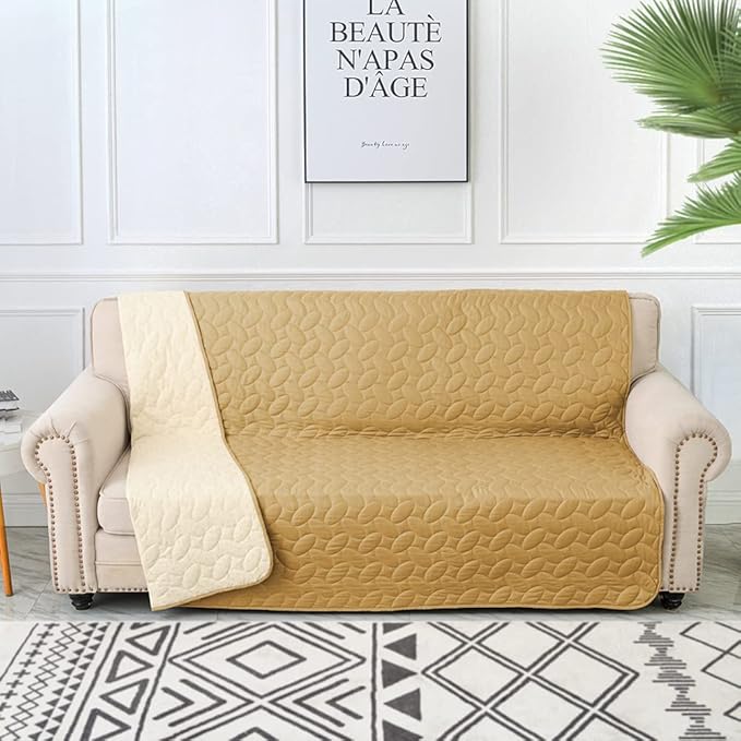 Ameritex Waterproof Pet Bed Cover Anti-Slip Dog Bed Blanket for Sofa and Furniture Waterproof New Pattern Design (Sand, 30x80 Inch (Pack of 1))