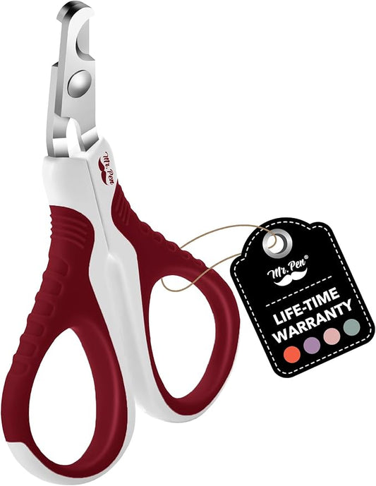 Mr. Pen Cat Nail Trimmer - Wine & White, Cat & Kitten, Small Dog Nail Clipper & Claw Trimmer