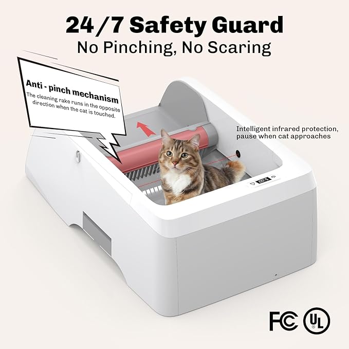 2 in 1 Self Cleaning Litter Box with APP Control, Open or Covered Canopy Design to Meet Cats' Varying Preferences, Large Automatic Cat Litter Box for Multiple Cats, Quiet, Odorless & Safe