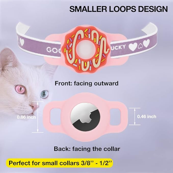 Cat Collar Holder for Airtag, Cat & Small Dog Harness Case for Air Tag