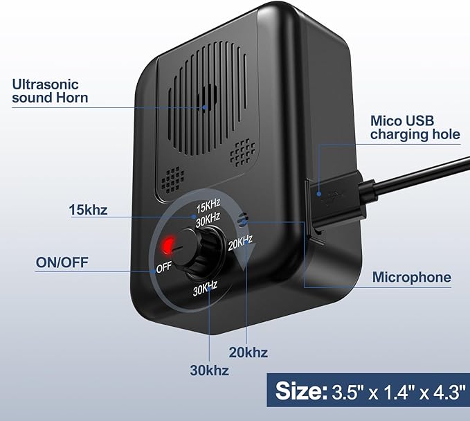 YEOWWW! Anti Barking Device, Rechargeable Dog Barking Control Devices, Sonic Bark Deterrent Devices,Ultrasonic Anti Bark Device for Dogs with 3 Modes, Dog Barking Silencer Indoor Outdoor 2