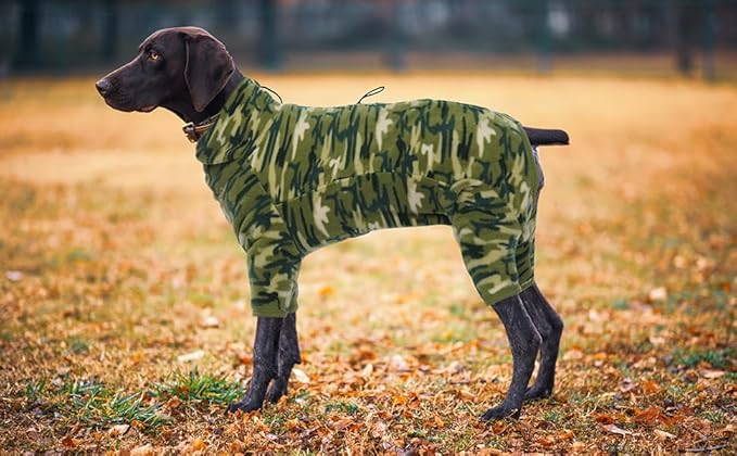 ROZKITCH Warm Dog Clothes, Pet Windproof Warm Cold Weather Jacket Vest with Luminous Zipper, Jumpsuit Apparel Outfit Clothes for Small Medium Large Dog Camo XL