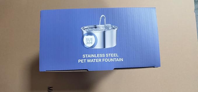 Cat Water Fountain Stainless Steel: 108oz/3.2L Cat Fountain for Drinking - Pet Water Fountain for Cats Inside - Automatic Cat Water Dispenser Bowl - Cat Feeding & Watering Supplies 6 Filters 3 Sponges