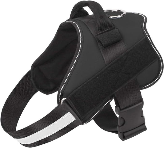 Bolux Dog Harness, No-Pull Reflective Dog Vest, Breathable Adjustable Pet Harness with Handle for Outdoor Walking - No More Pulling, Tugging or Choking (Black, XXL)
