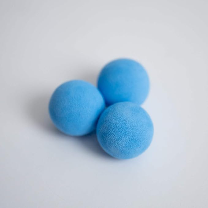 Rawry Foam Ball Cat Toy Set – 12 Foam Balls for Indoor Cats & Kittens | Soft, Durable, Bouncy Balls for Playtime & Exercise | Lightweight, Non-Toxic, Easy for Cats to Chase (12 Pack, Blue)