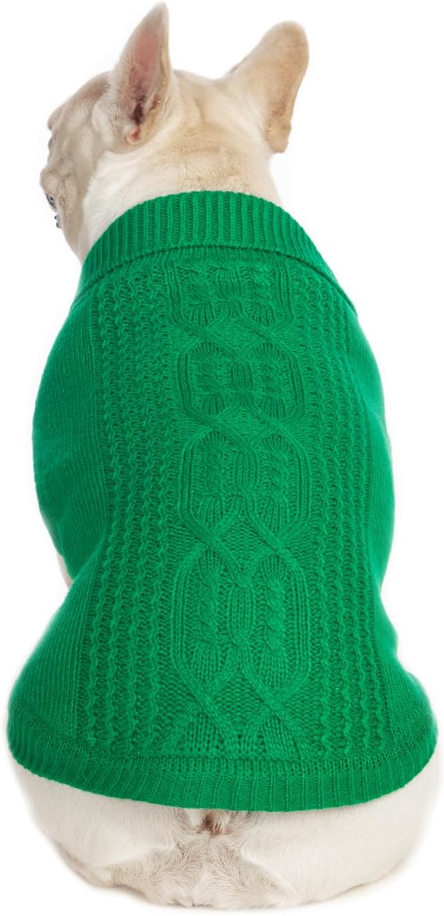 Stretchy Cat Sweater - 17 Colors & 6 Sizes | Snug Winter-Ready Knit for Boy/Girl Cats & Kittens(Dark Green, X-Large)