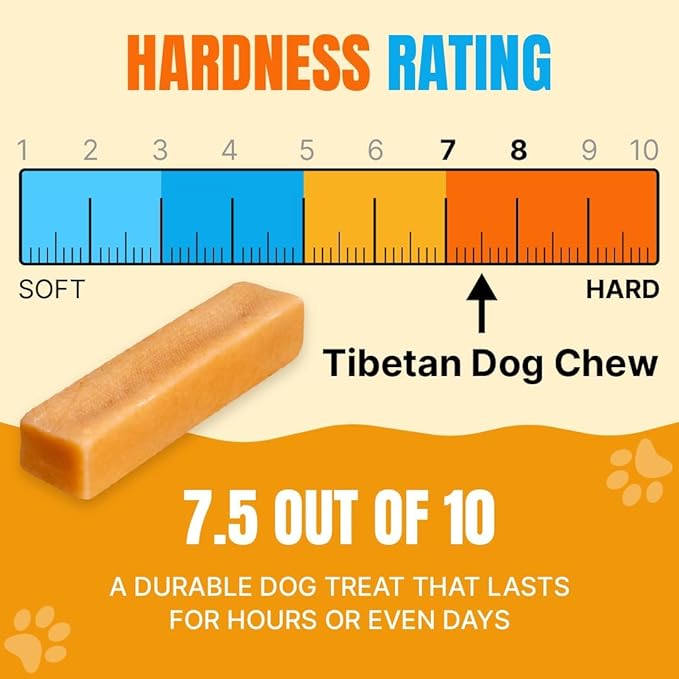 Tibetan Dog Chew Yak Cheese Sticks (15 Large Chews) - Natural Handmade Treats for Large Dogs, Long-Lasting, Easy to Digest with No Additives, Rawhide, Grains or Gluten, Perfect for Aggressive Chewers