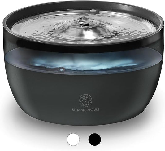 Cat Water Fountain: 101.4oz/3L Ultra Silent Water Fountain for Dogs and Cats Drinking with 2 Filters, Designed Automatic Cat Water Dispenser Easy Clean for Cats Indoor, Black
