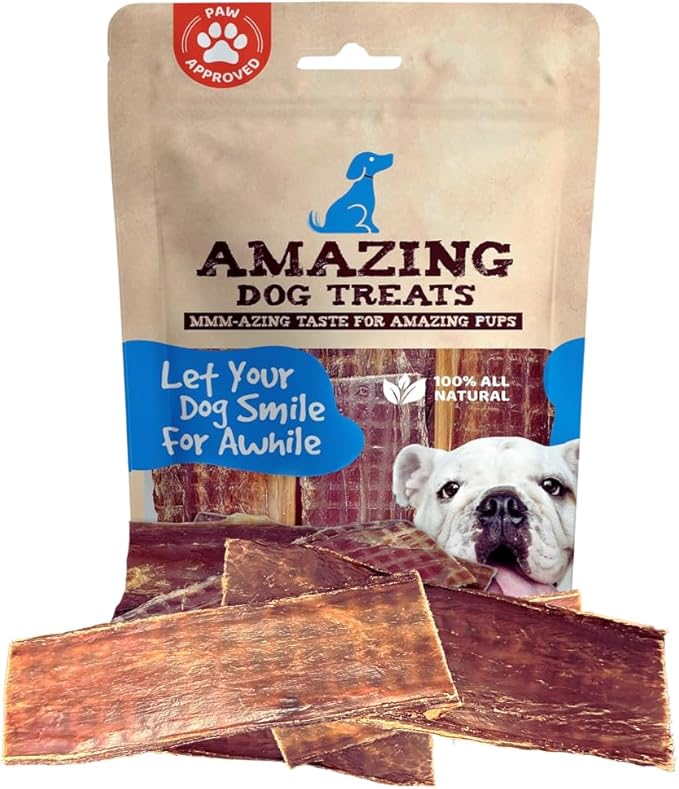 Amazing Dog Treats - Beef Esophagus Jerky for Dogs (6 Inch - 50 Pc/Pack) - Beef Gullet Dog Chews - Beef Esophagus Dog Treats