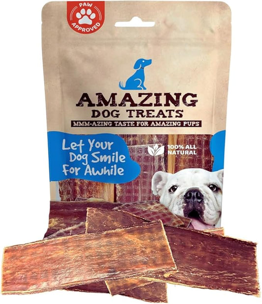 Amazing Dog Treats - Beef Esophagus Jerky for Dogs (6 Inch - 50 Pc/Pack) - Beef Gullet Dog Chews - Beef Esophagus Dog Treats
