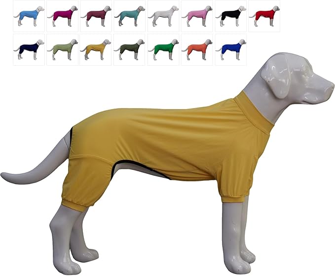 LoveLongLong Dog Jumpsuit with UV Protection and Quick-Dry Fabric for Spring Summer Pet Pajamas Yellow 2XL