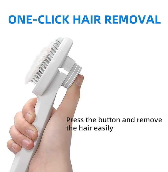 Versatile Pet Grooming Brush - Gently Removes Loose Undercoat, Suitable for Cats and Dogs, Ideal for Massage (Gray)