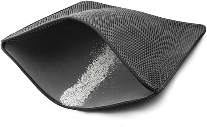 WePet Cat Litter Mat, Kitty Litter Trapping Mat, Honeycomb Double Layer Mats, No Phthalate, Urine Waterproof, Easy Clean, Scatter Control, Catcher Litter Tray Box Rug Carpet