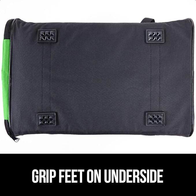 GORILLA GRIP Cat Carrier Travel Bag Up to 15 Lbs, Soft Collapsible Small Dog Carriers, Top and Side Entry Breathable Mesh, Grip Feet on Underside, Cozy Washable Waterproof Pad, Portable Kennel, Green