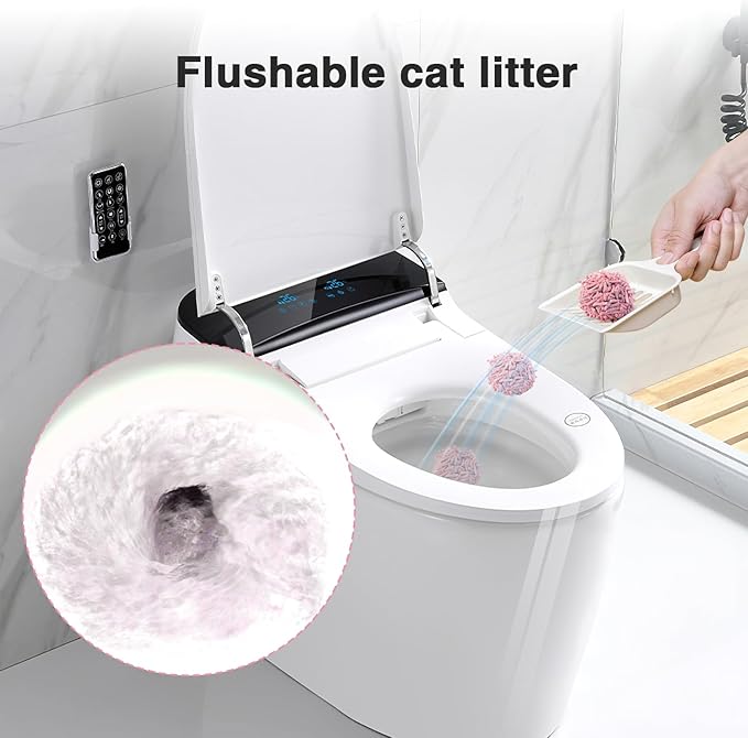 Cat Litter 24LB/4 Packs Dust-Free Clumping Tofu Cat Litter Quickly Absorb Odors Toilet Can Flush Into The Toilet Pure Natural tofu cat Litter (Peach)