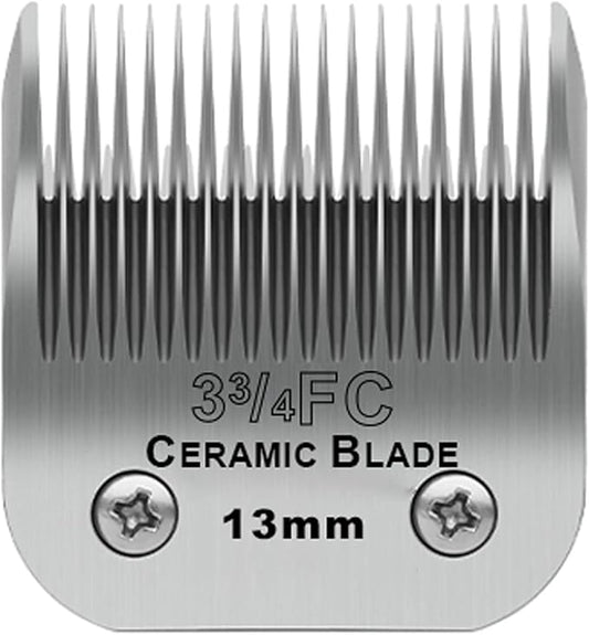 Detachable Pet Dog Grooming Clipper Ceramic Blades,Compatible with Size 3-3/4FC Cut Length 1/2"(13mm),Compatible with Oster A5,Wahl KM10 Series Clippers