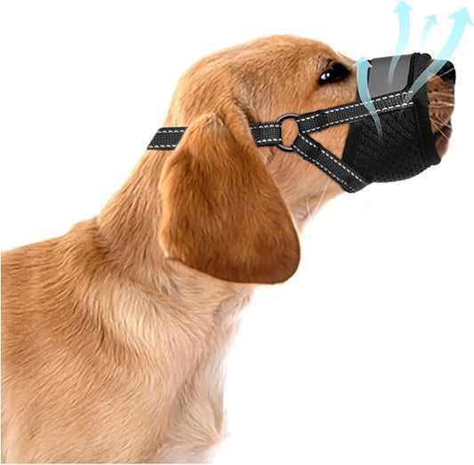 Dog Muzzle for Big Dogs - Soft Mesh Dog Muzzle Extra Large Sized Air Mesh | Adjustable Muzzles to Prevent Biting Barking Chewing Allows Panting Drinking