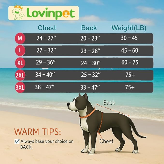 LovinPet Big Dog Clothes for Large Dogs Girls, Onesies for Dogs,Lightweight Stretchy Fabric,Critters Cream Print Dog Jumpsuit,Uv Protection Shirt, Pajamas for Pitbulls, Pitbull Shirt,2XL