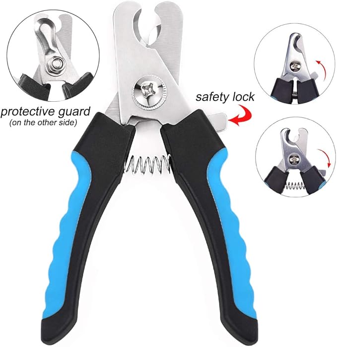 Dog Grooming Scissors Kit, Safety Round Tip, Heavy Duty Stainless Steel Dog Scissors and Nail Clippers, 6 in 1 Dog Grooming Kit