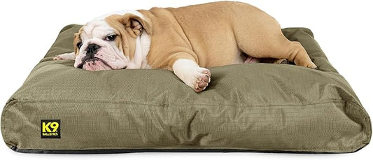 K9 Ballistics Tough Rectangle Pillow Dog Bed - Removable Cover, Washable, Durable & Water Resistant Dog Bed - Medium, Sage Green