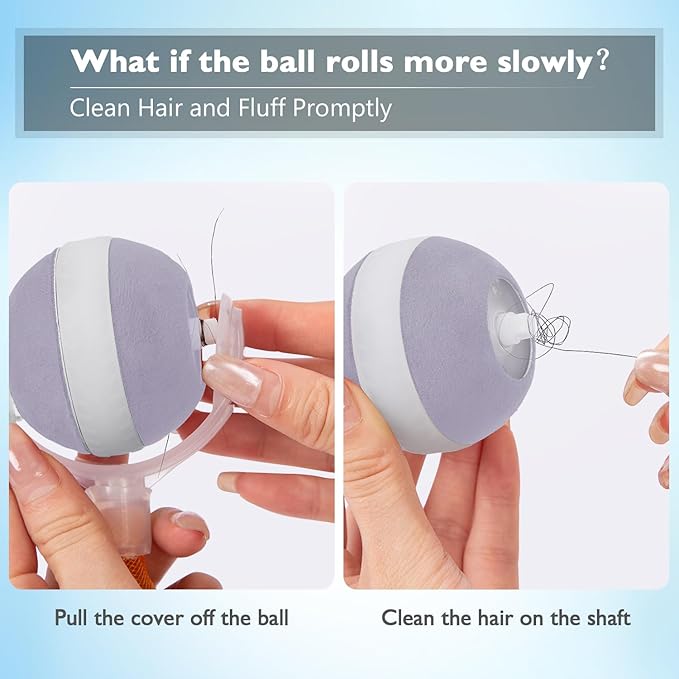 Interactive Cat Toys Ball for Indoor Cats,[Newly Upgraded] Agile Moving Cat Ball with Elastic Mesh Tail,Automatic Kitten Toys for Bored Indoor Adult Cats,Motion Activated (Purple)