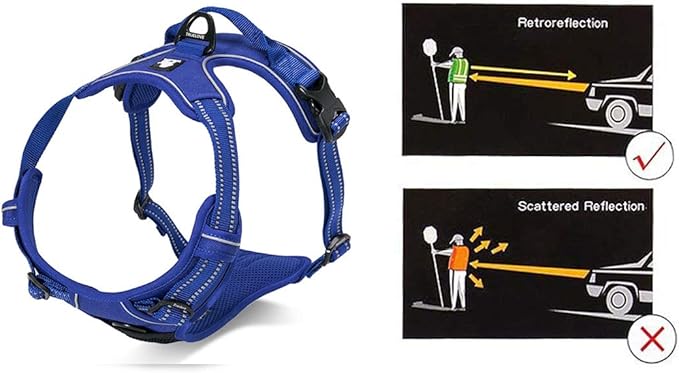 Truelove No Pull Dog Harness with Easy Control Handle and 2 Leash Attachments,Reflective Adjustable Pet Vest