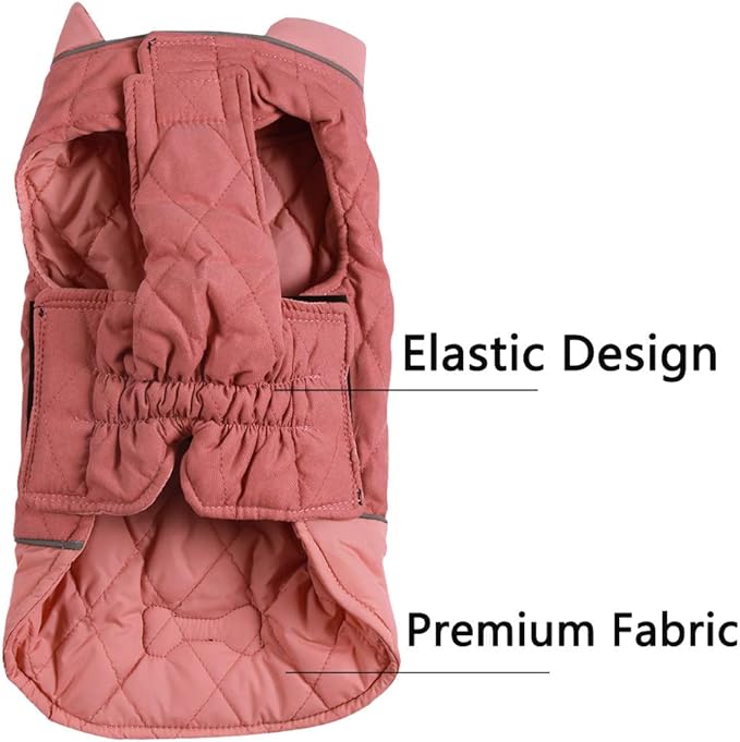 Reversible Dog Coats for Large Dogs Waterproof Warm Dog Jacket for Cold Winter,Pink XL