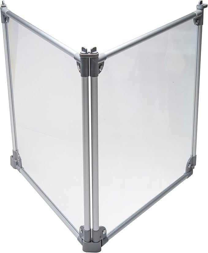 Front Row Foldable Dog Playpen – Durable and Portable Puppy Playpen for Exercise, Rest & Play – Clear Fence Panels with Aluminum Rods and Crate for Dogs and Other Small Pets (Silver, 2-Panel)