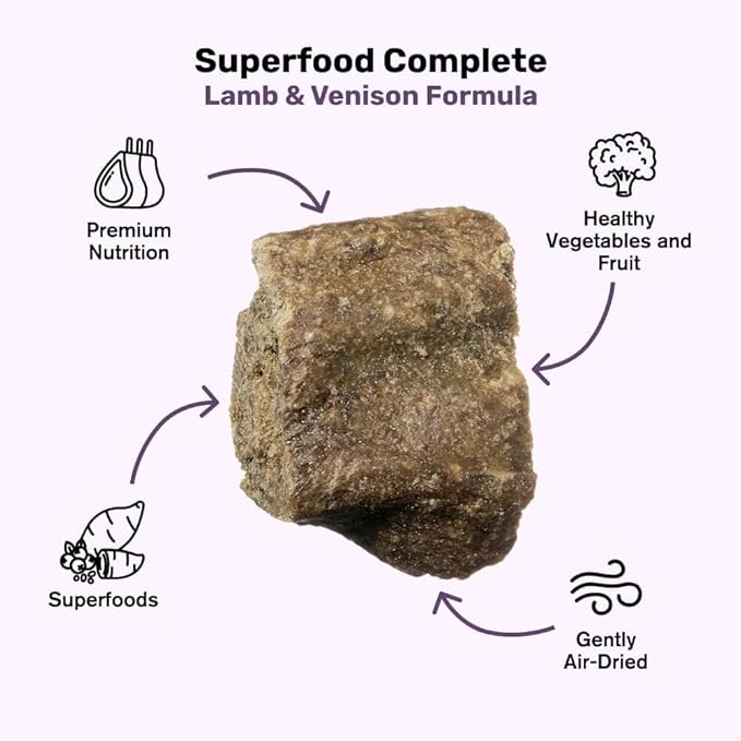 BADLANDS RANCH - Superfood Complete, Air-Dried Adult Dog Food - High Protein, Zero Fillers, Superfood Nutrition by Katherine Heigl (64 oz., Lamb & Venison)