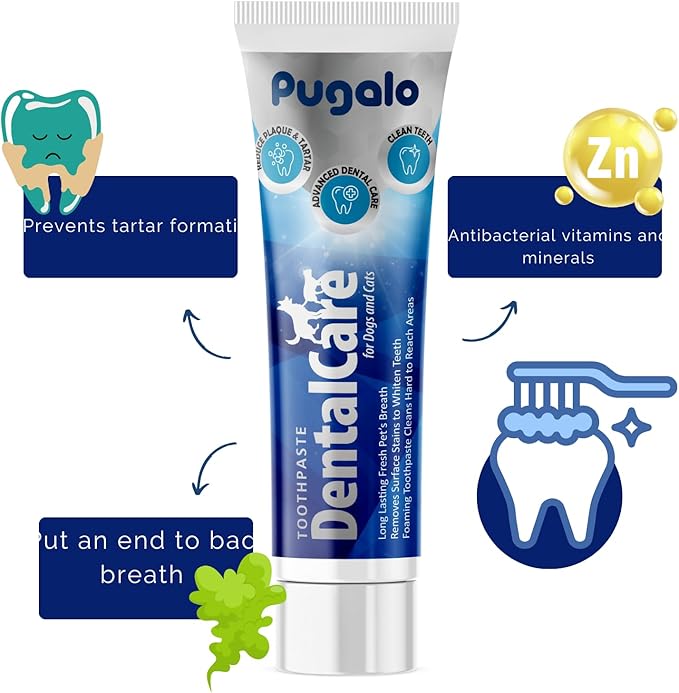 Dog & Cat Enzymatic Toothpaste, 100ml (3.4 fl oz) – Vanilla Flavor, Reduces Plaque & Tartar, Safe for Daily Pet Dental Care