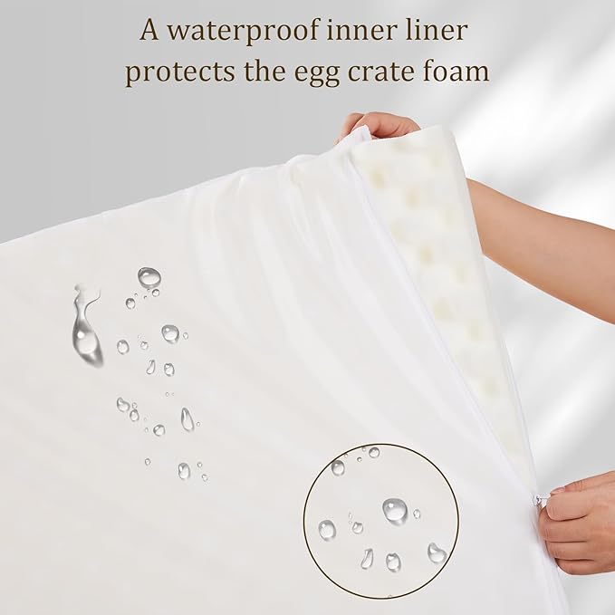 Bedfolks Orthopedic Dog Bed, Waterproof Dog Sofa Bed for Small Dogs & Cats, Egg Foam Pet Couch Bed with Removable Washable Cover and Nonslip Bottom, Navy Blue