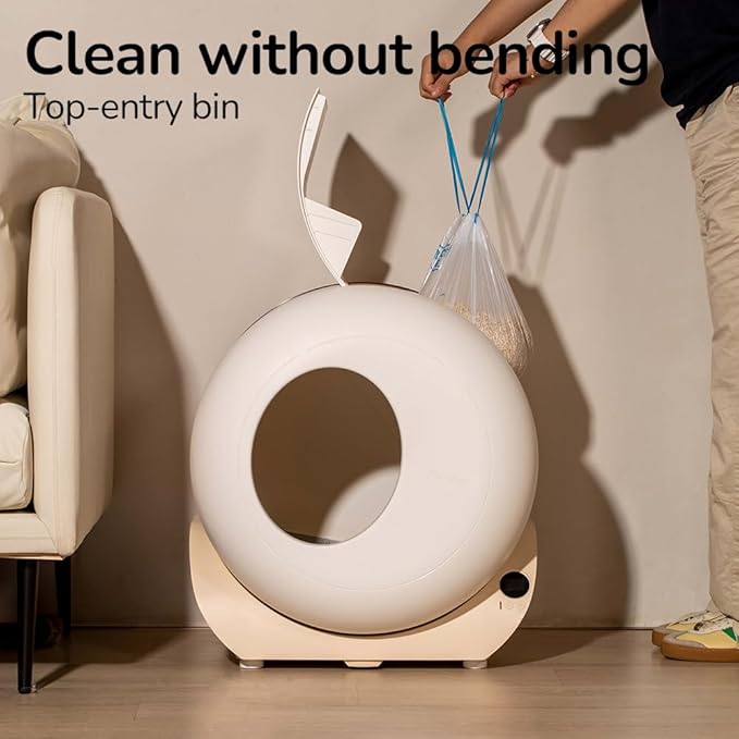 Furrytail Automatic Litter Box Pro – Self-Cleaning, Odor Control, Spacious Interior & Large Waste Bin, Includes Litter Tracking Mat with APP Control