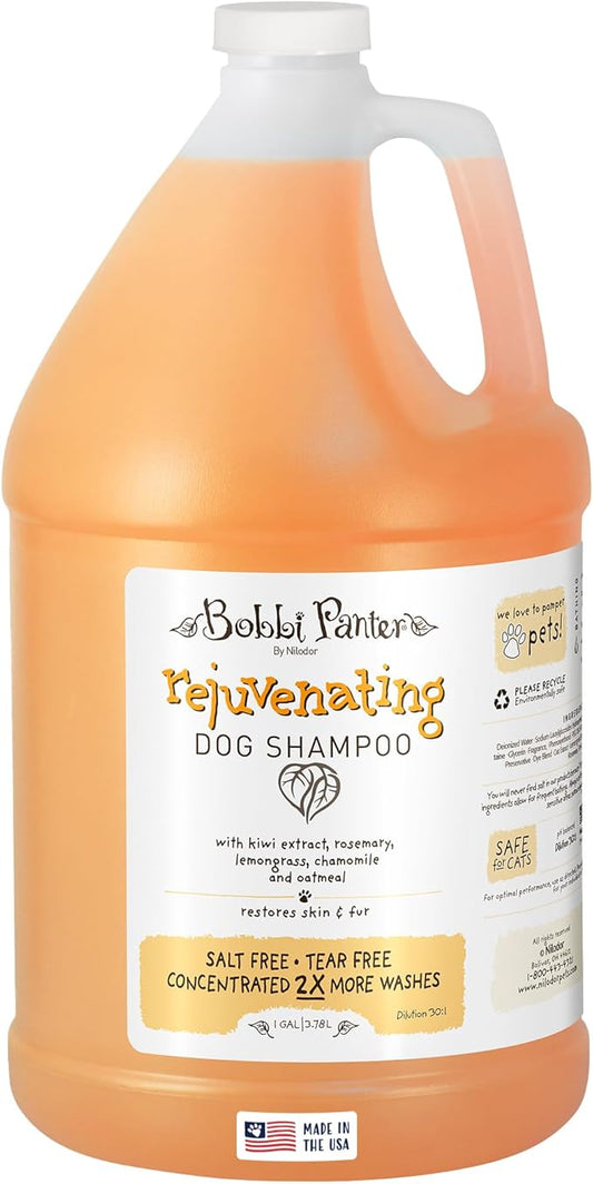 Bobbi Panter Rejuvenating Dog Shampoo, Restores & Revitalizes Skin & Fur, Orange Citrus Scent - 30:1 Concentrated Formula, Made in The USA, Trusted by Professional Groomers, 1 Gal.