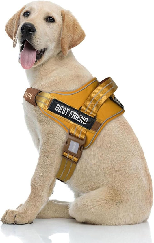 AUROTH Dog Harness No Pull Soft Padded Service Dog Vest, No Choke, Easy On Pet Vest with Handle, Adjustable Reflective Dog Harness for Small, Medium and Large Dogs, Easy Walking and Training