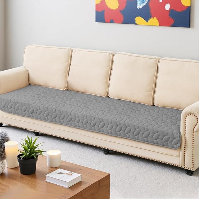 Ameritex Waterproof Pet Bed Cover Anti-Slip Dog Bed Blanket for Sofa and Furniture Waterproof New Pattern Design (Lightgrey, 30x80 Inch (Pack of 1))